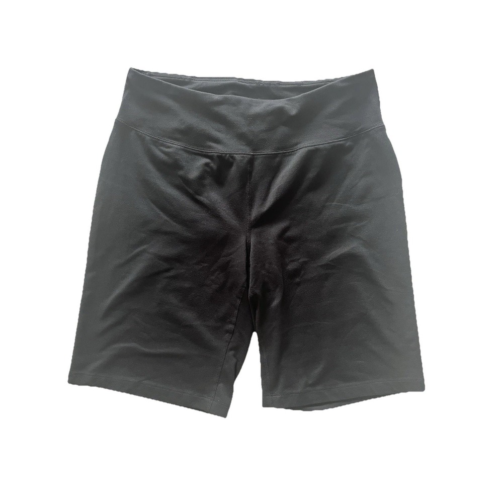 Lands End Women's Size M 10-12 Black Bike Shorts Pocket Stretchy Athleisure